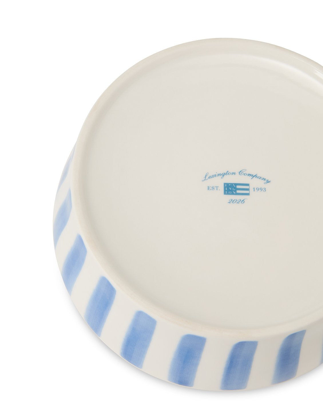 Lexington Home Stripet hundeskål i steingoods Blå/hvit