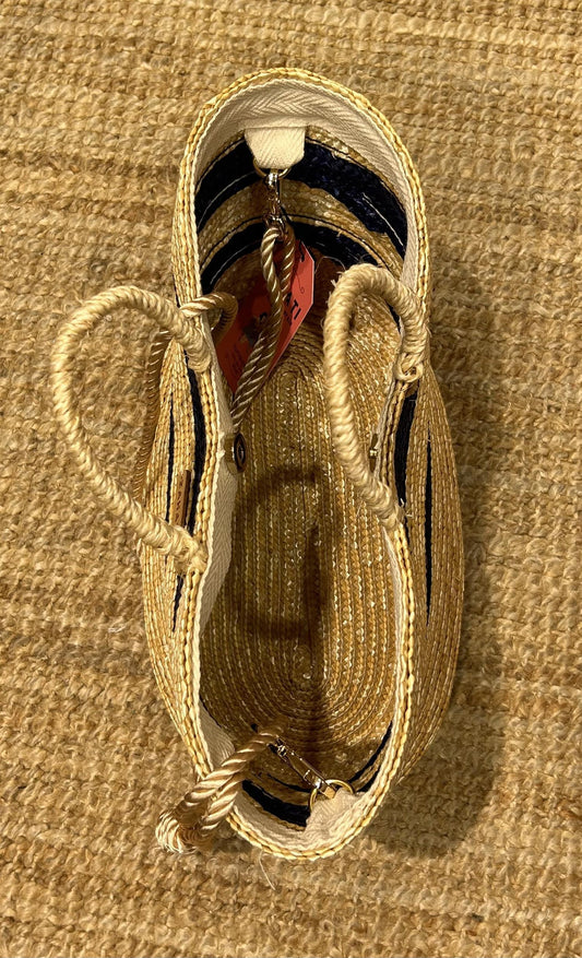 Zahati Veske natur med blå striper - ZhosLaila