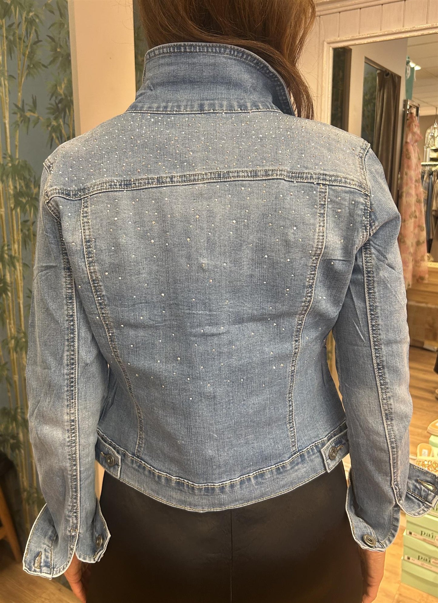 Simplicity denim jakke med strass - ZhosLaila