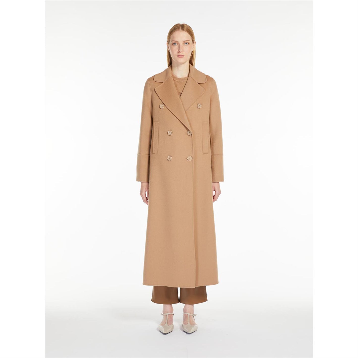 Max Mara Custodi Dobbeltspent ullfrakk Camel - ZhosLaila