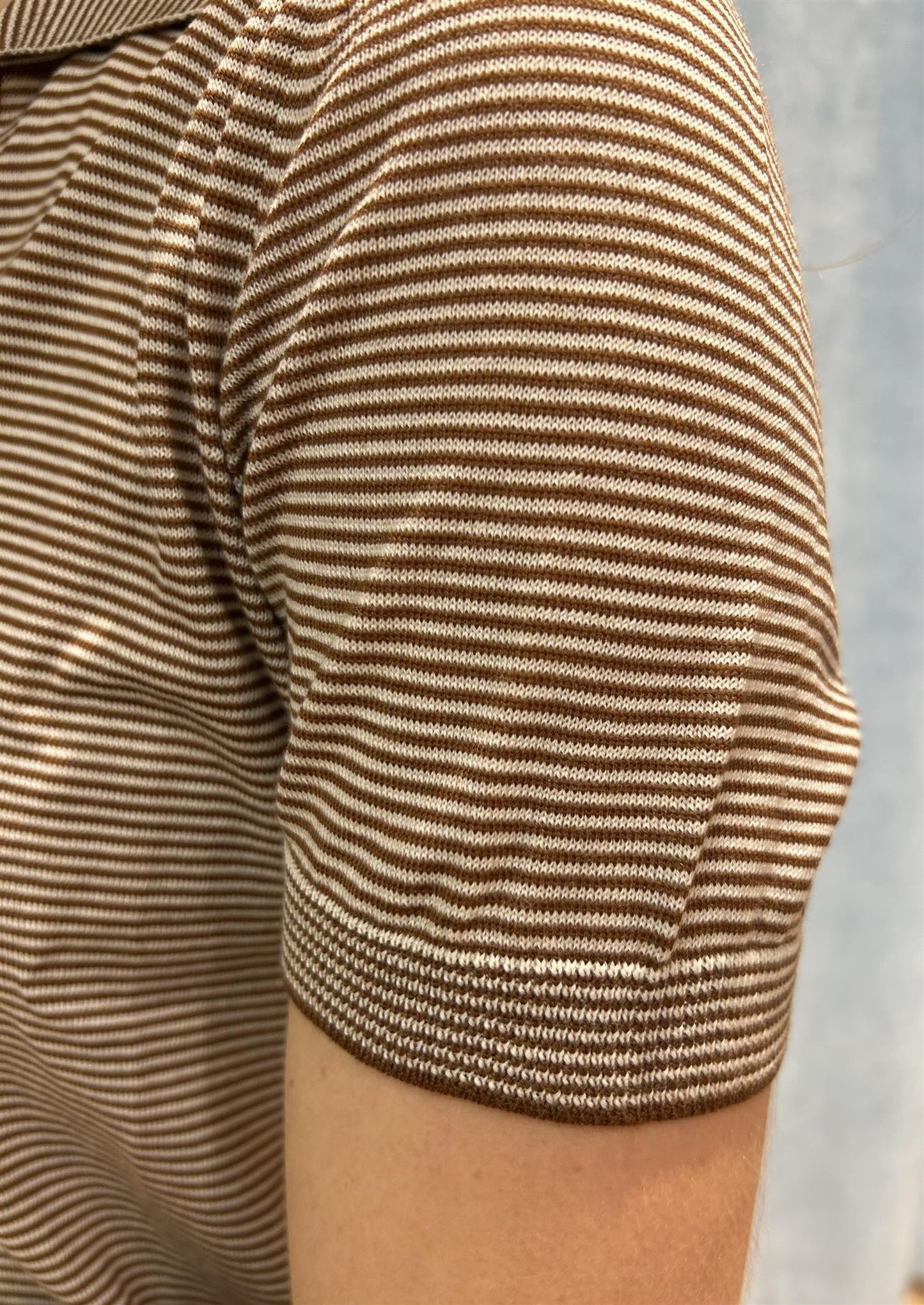 Pique t-shirt striper camel