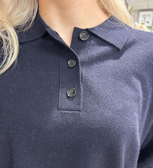 Allude klassisk genser med krage Mørkeblå - ZhosLaila