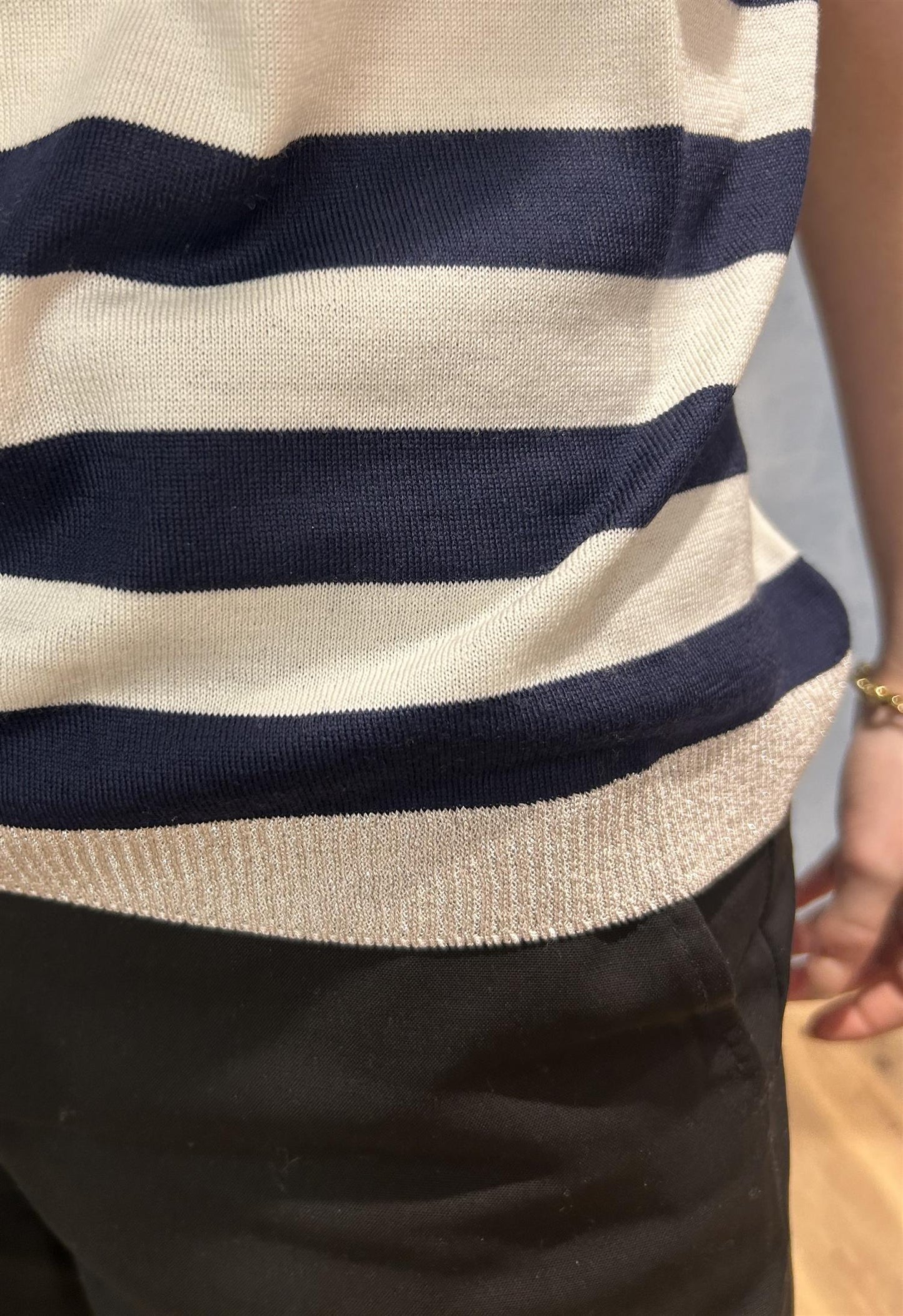 T-shirt striper Navy