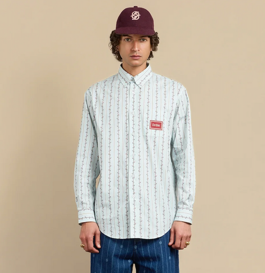 Drôle de Monsieur La Chemise Fleurs Tressées Lyseblå - ZhosLaila