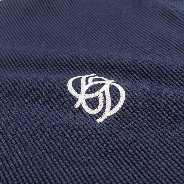 Drôle de Monsieur Le T-Shirt Waffle herregenser Marineblå