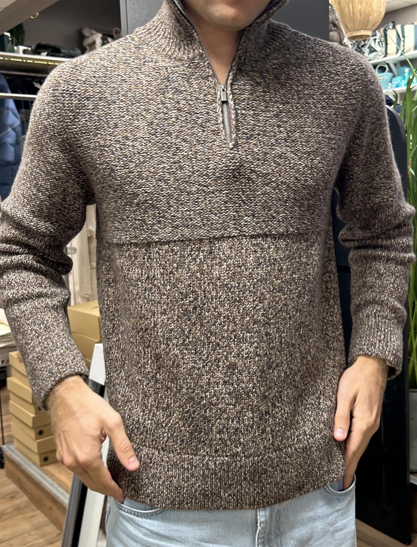 Altea William Herregenser høy hals Brun Melert