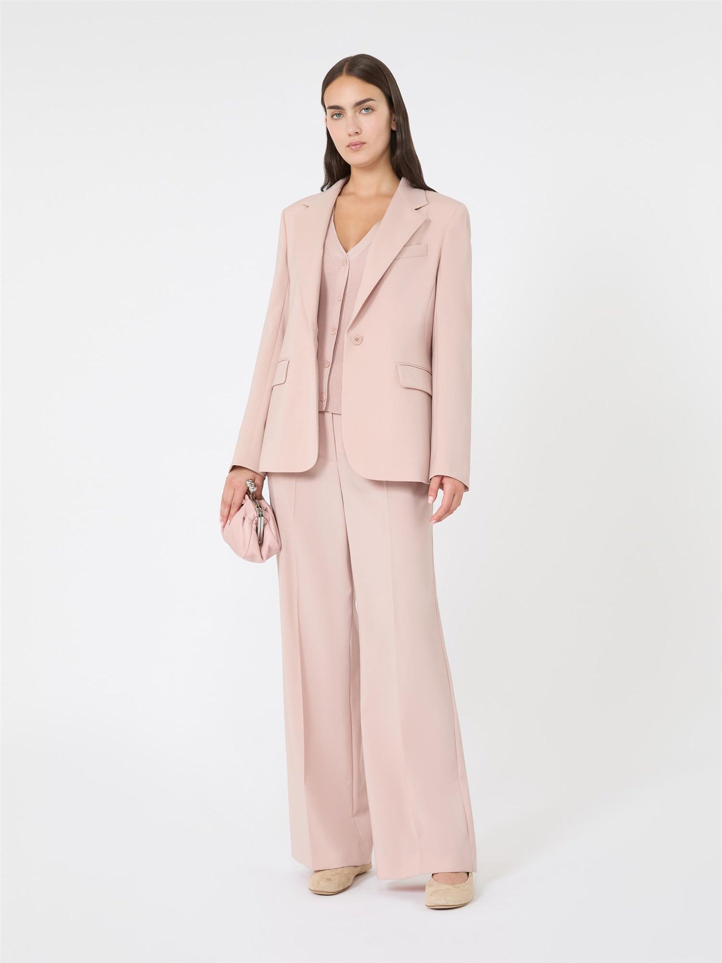 Max Mara Lamine Blazer i naturlig stretchull Lys Rosa - ZhosLaila
