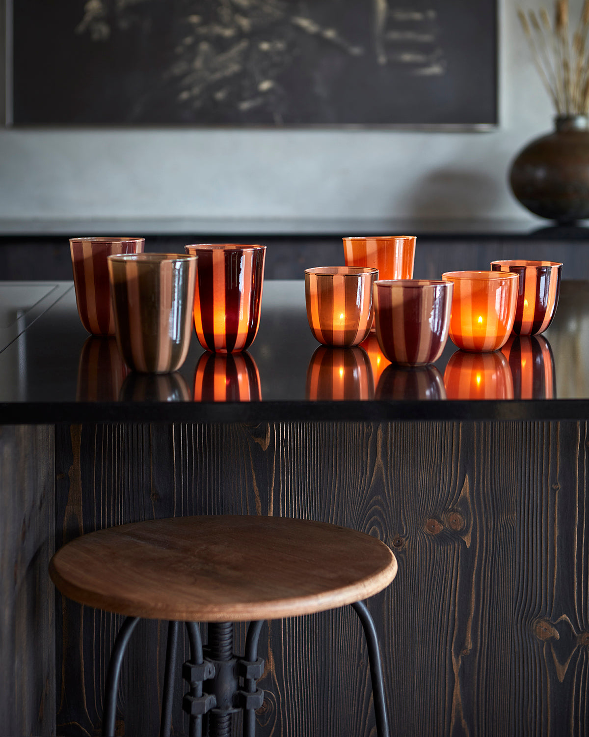 Affari Circus Telysholder 11cm Bordeaux/beige - ZhosLaila