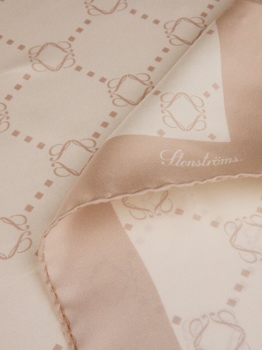 Beige mønstret silkeskjerf - ZhosLaila