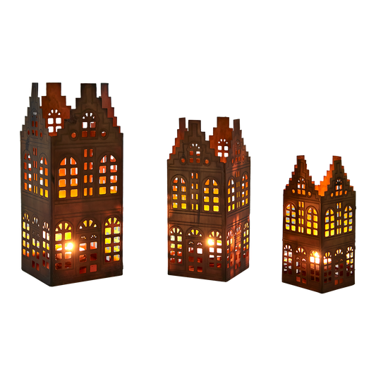 Affari Village Huslykter sett med 3 stk messingfarget - ZhosLaila