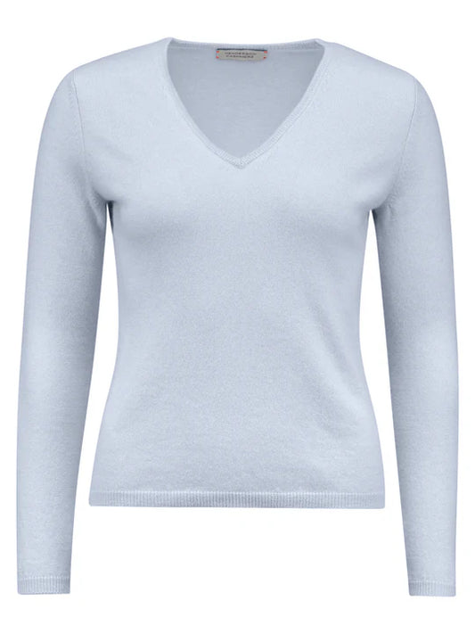 Henderson Cashmere Julia Deep V Lyseblå - ZhosLaila