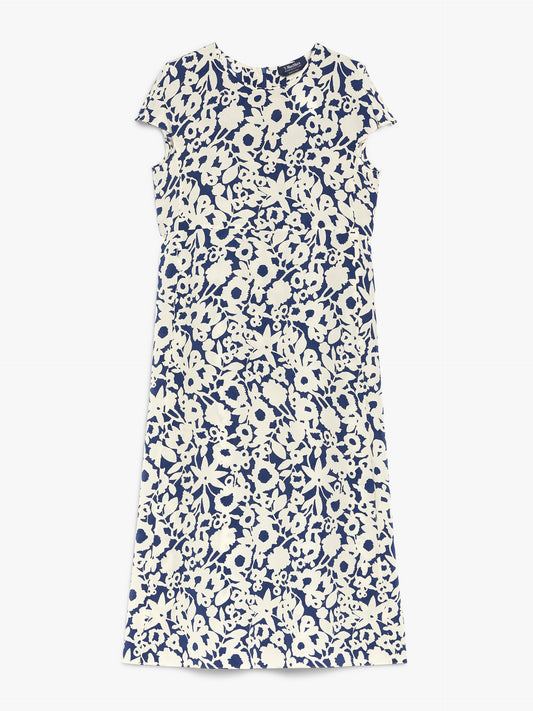 S Max Mara Gisella lang printet crepe kjole - ZhosLaila