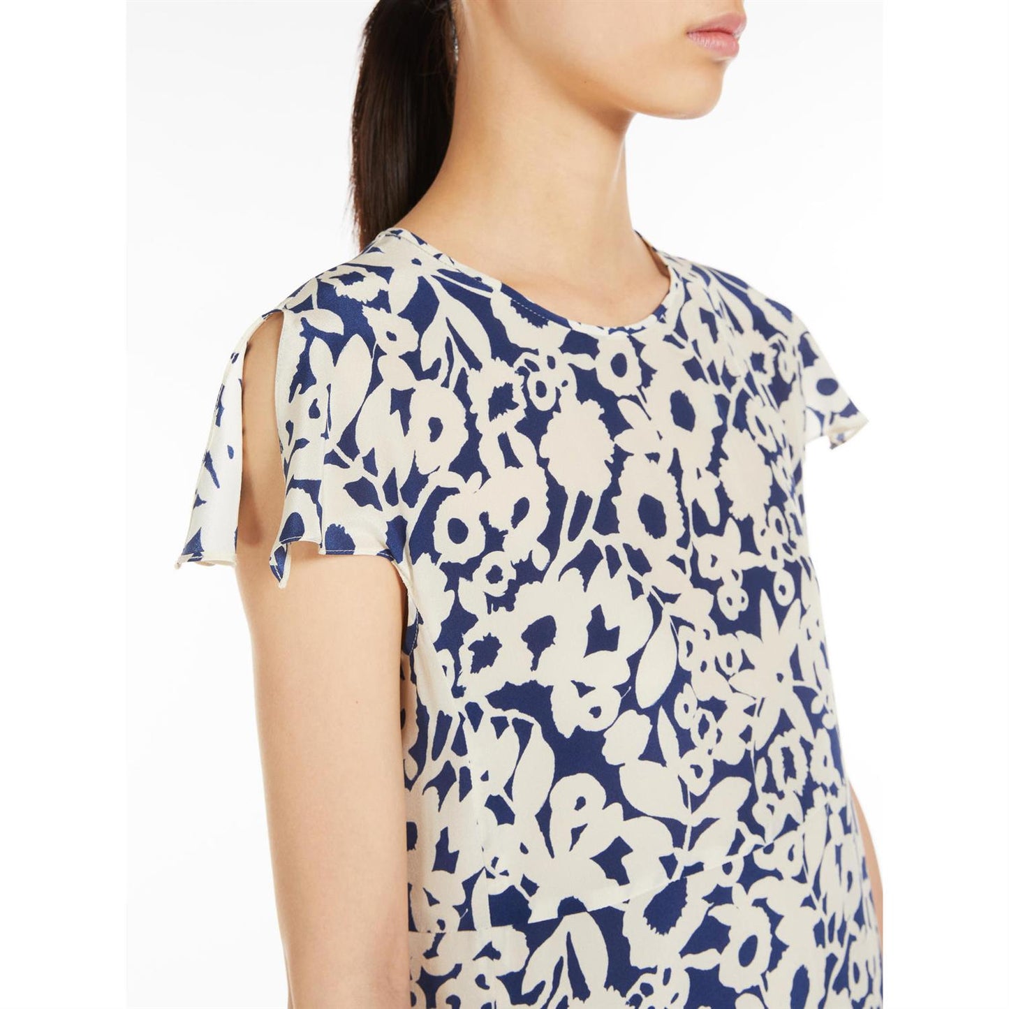 S Max Mara Gisella lang printet crepe kjole