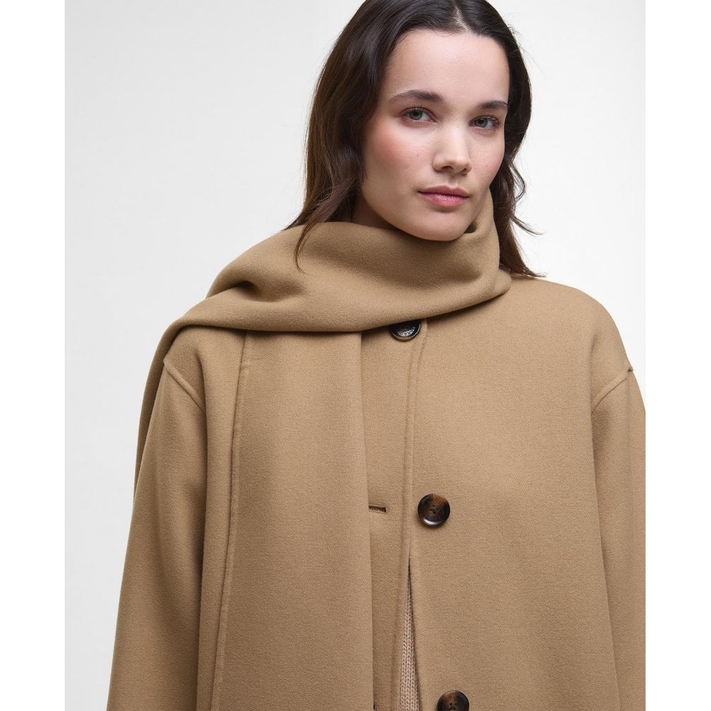 Barbour Clementine Klementin ullskjerfkåpe Kamel