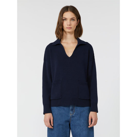 Max Mara Saloon Pologenser i bomullsgarn Mørkeblå - ZhosLaila