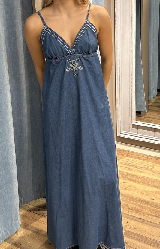 Shaft denim kjole