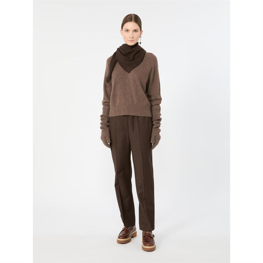 Max Mara Hateley ullflannel stretch bukser Brune