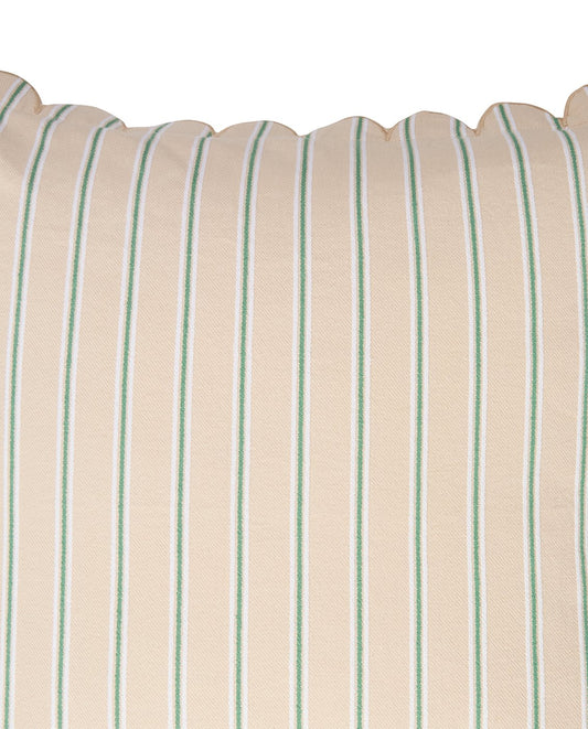 Lexington Home Stripet putetrekk i organisk bomull med muslingkant 50x50cm