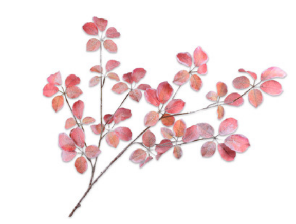 Silk-Ka Løv sprayet med snø Silkeblomst Oransje 134cm - ZhosLaila