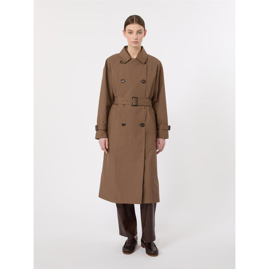 Max Mara Mtcantonia vannavvisende midi-trenchcoat i bomullstwill Brun