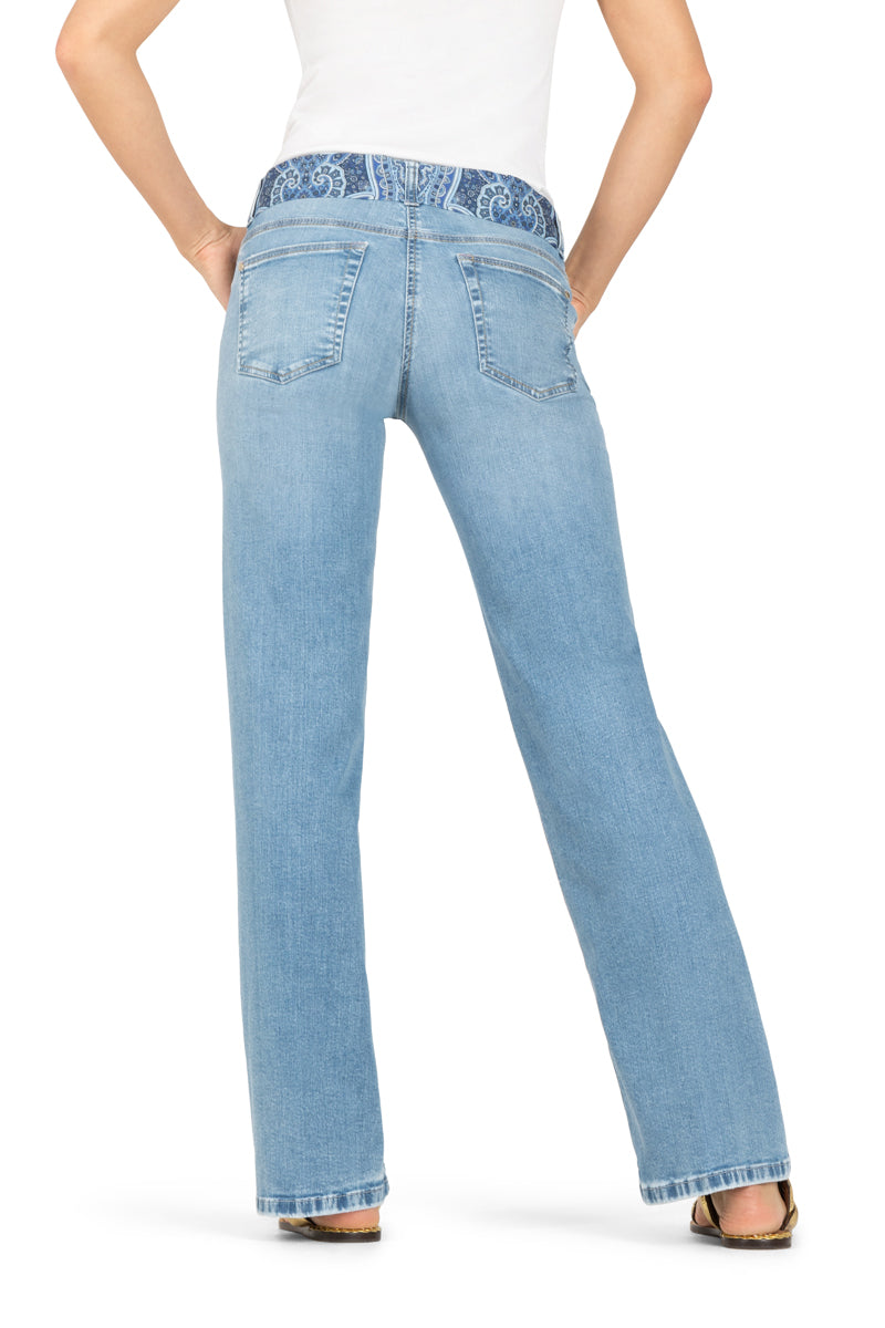 Cambio Tess Wide Leg med belte Jeans