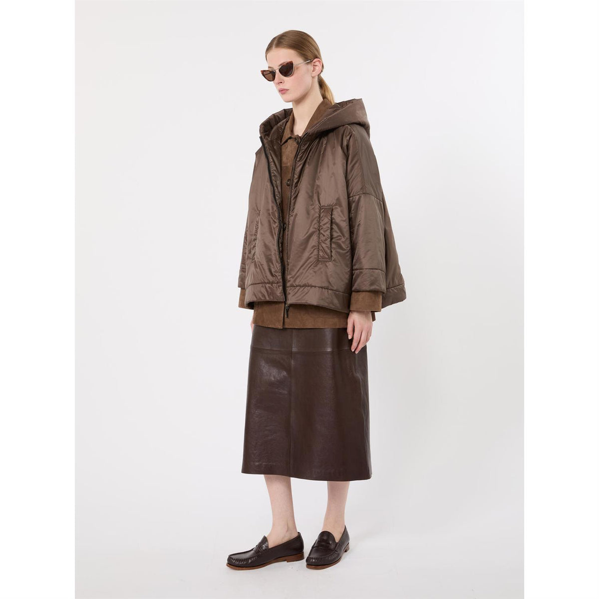 Max Mara Fiore vattert jakke Brun