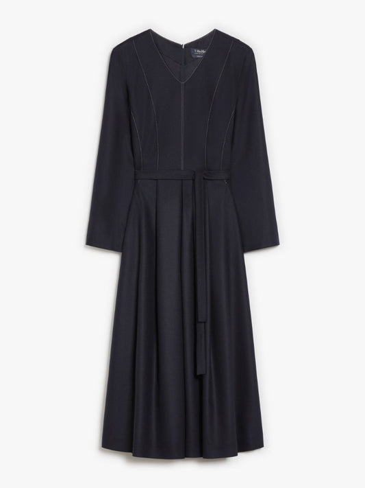 S Max Mara Ricordo Ull flanell kjole Mørkeblå - ZhosLaila