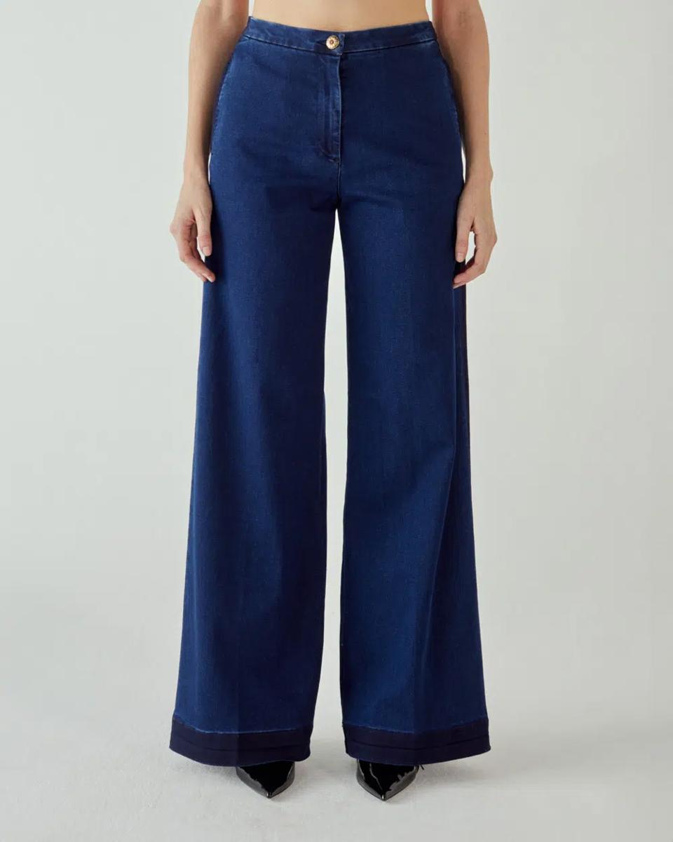 Shaft Flaire Smocking denim Stretch Blå