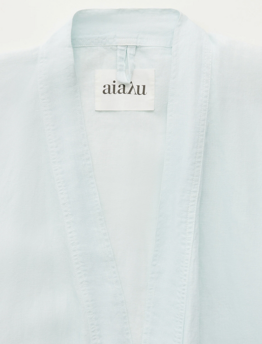 Aiayu morgenkåpe Kimono lin Pistasj-farget - ZhosLaila