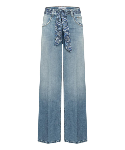 Cambio Tess Wide Leg med belte Jeans