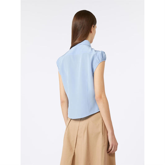 Max Mara Skipper Vasket silkeskjorte Lyseblå - ZhosLaila