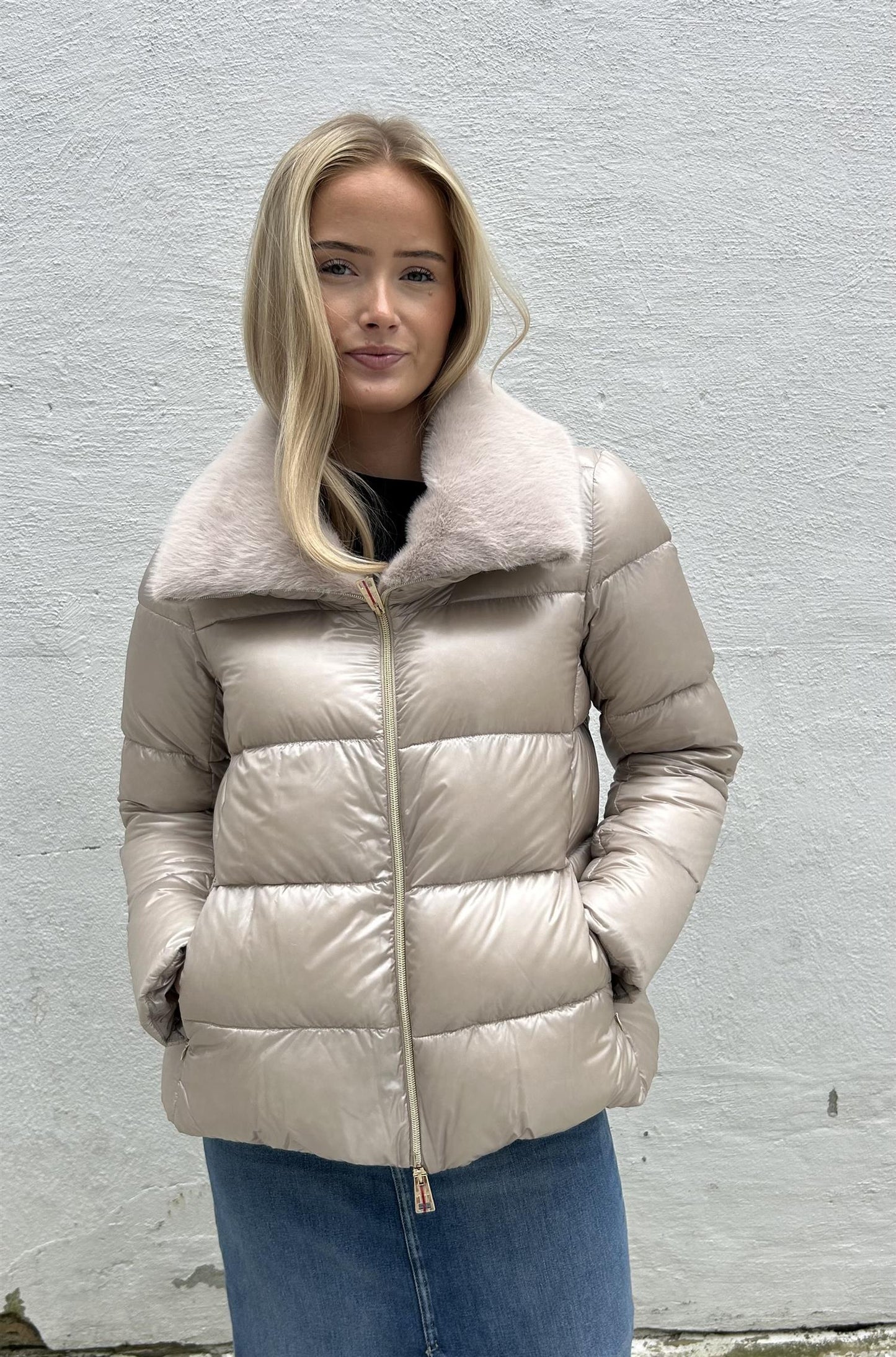 Herno Chantilly jakke Lys Beige - ZhosLaila