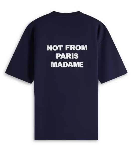 Drôle de Monsieur T-shirt "Not from Paris Madame" Mørkeblå - ZhosLaila