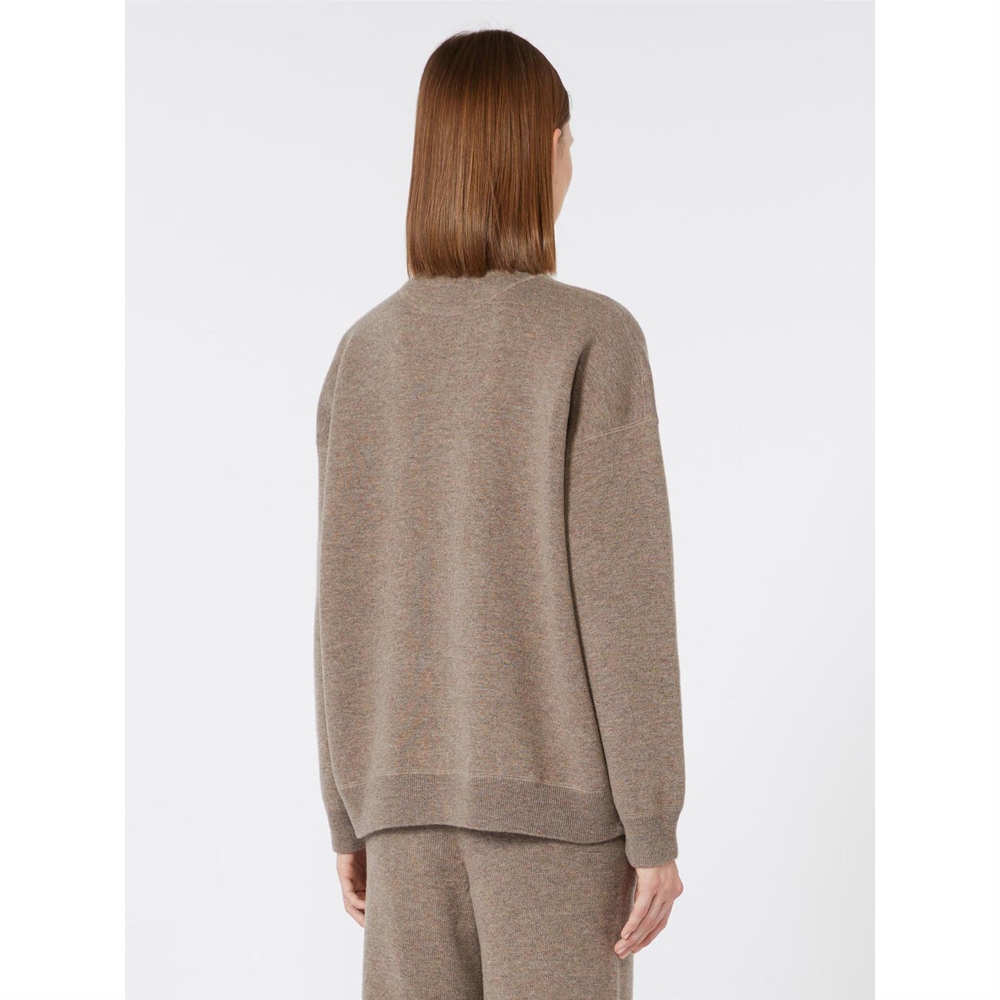 S Max Mara Smmflipper Genser i ull og kasjmir med rund hals Brun