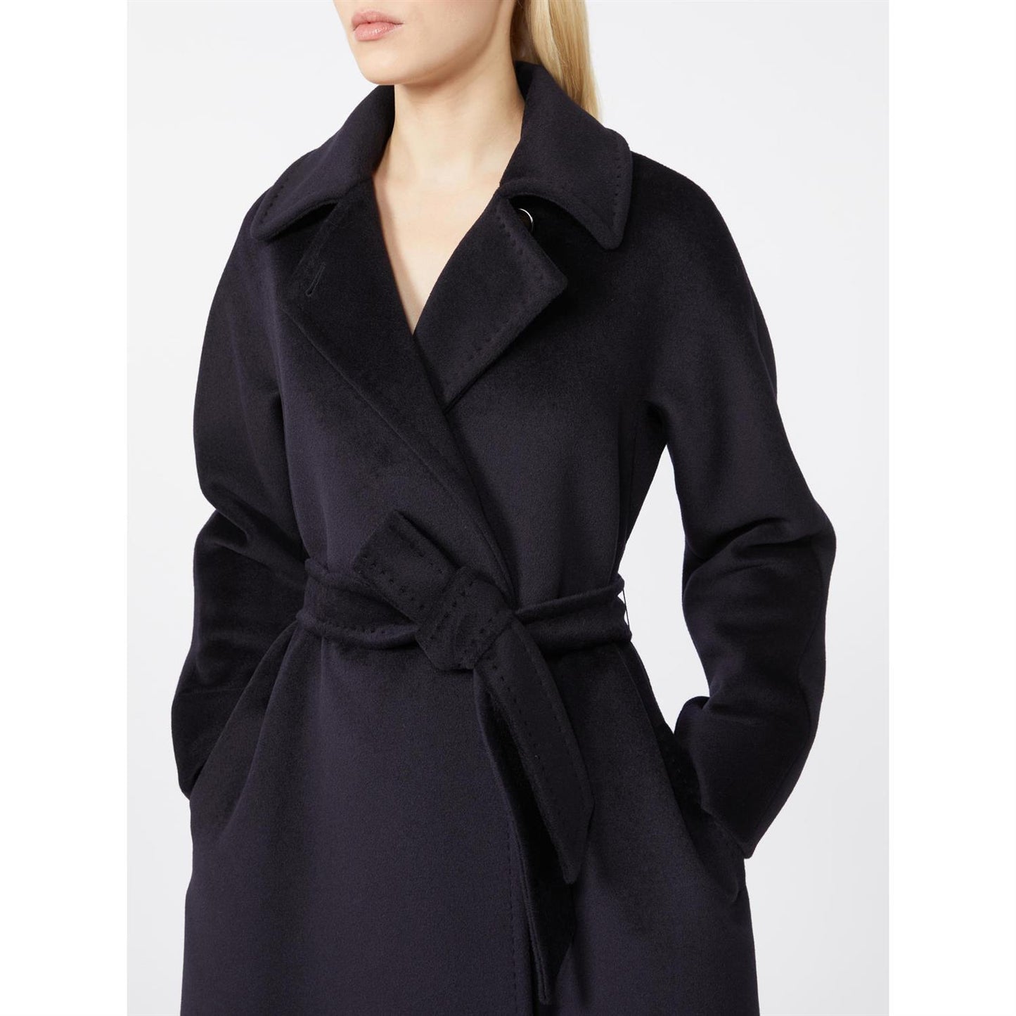 Max Mara Tenzone lang kåpe Navy
