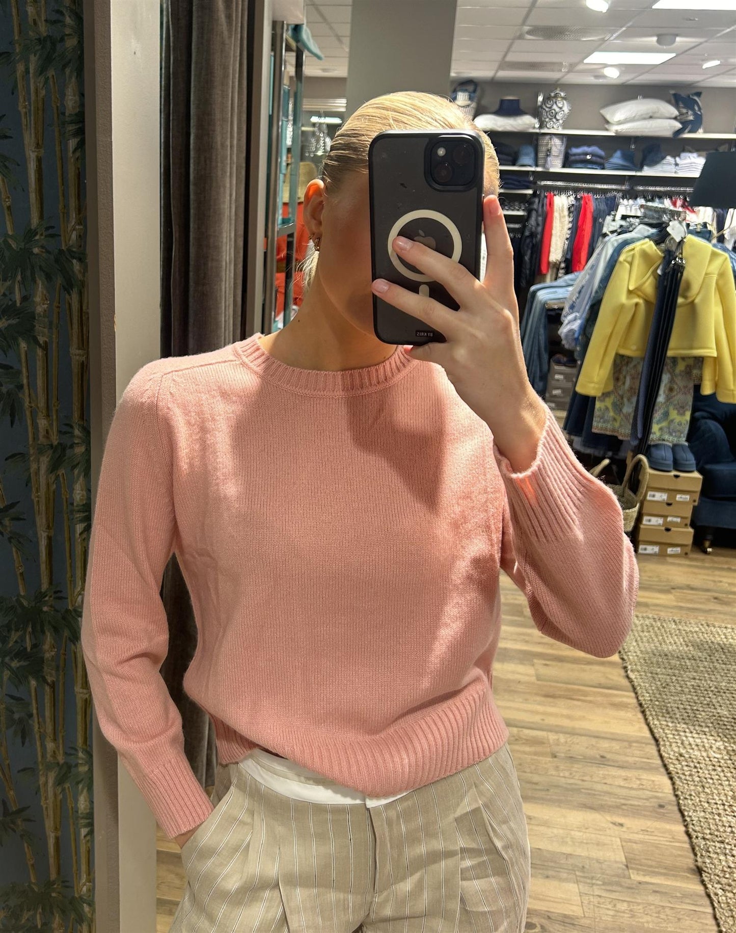 Warm Me Flores Cashmere genser Lys Rosa - ZhosLaila