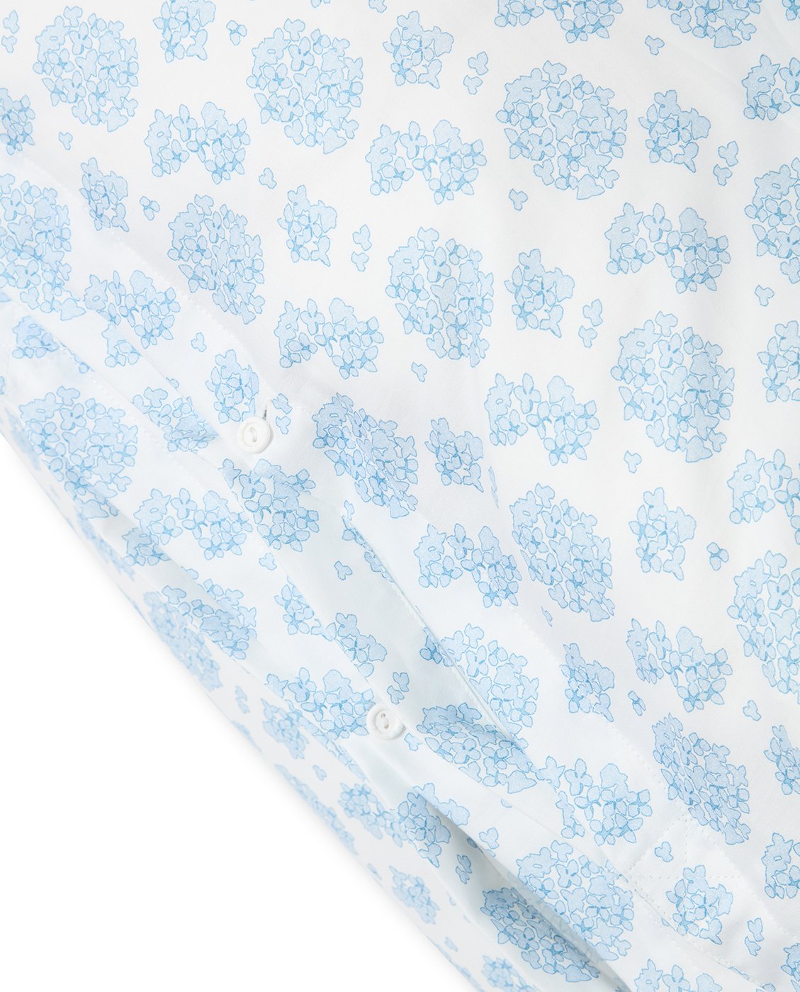 Blomsterprintet sengesett i bomullssateng Blå/hvit 140x200cm
