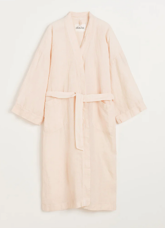 Aiayu morgenkåpe Kimono lin Lys Rosa