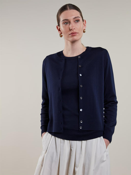 Stenstrøms Sigrid Merino Cardigan Mørkeblå