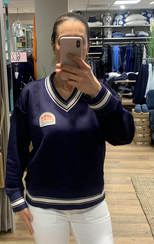 Seafarer Laura genser med v-hals Mørkeblå - ZhosLaila