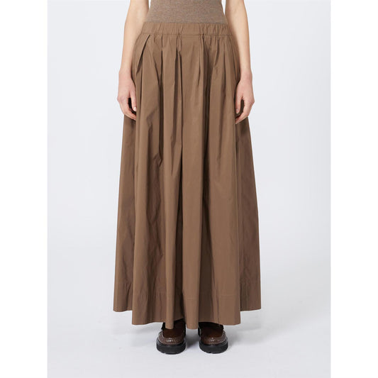 Max Mara Aloe bomullsskjørt i mikrofiber Brun - ZhosLaila