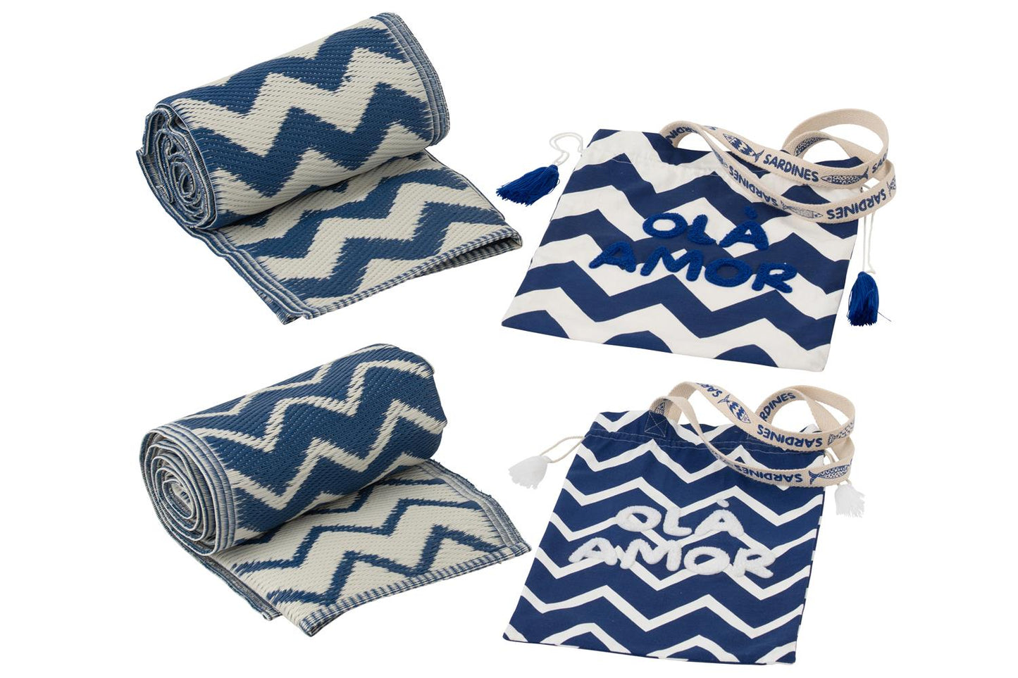 Beach Mat Ola Amor blå bunn