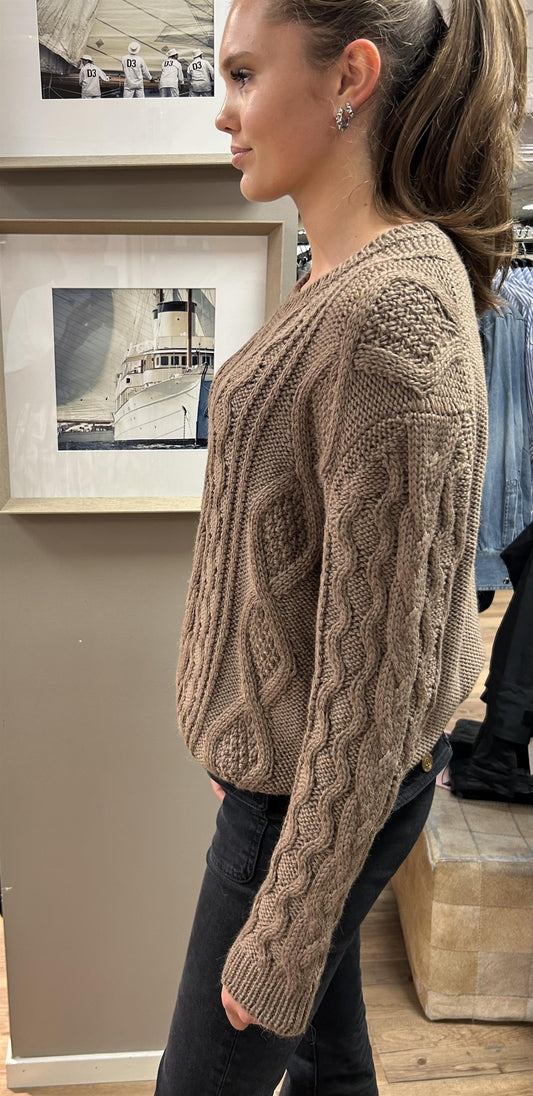 Gran Sasso Girocollo strikket genser Brun - ZhosLaila