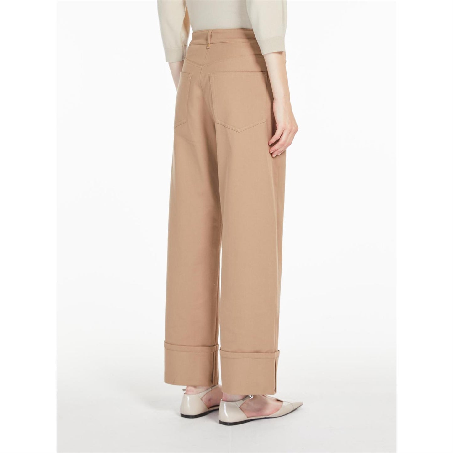 Max Mara Cervia Stretch bukse i bomull og bull Beige - ZhosLaila