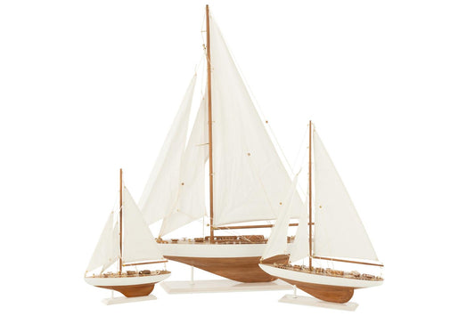 J-Line Seilbåt Tre Hvit Stor H:94cm