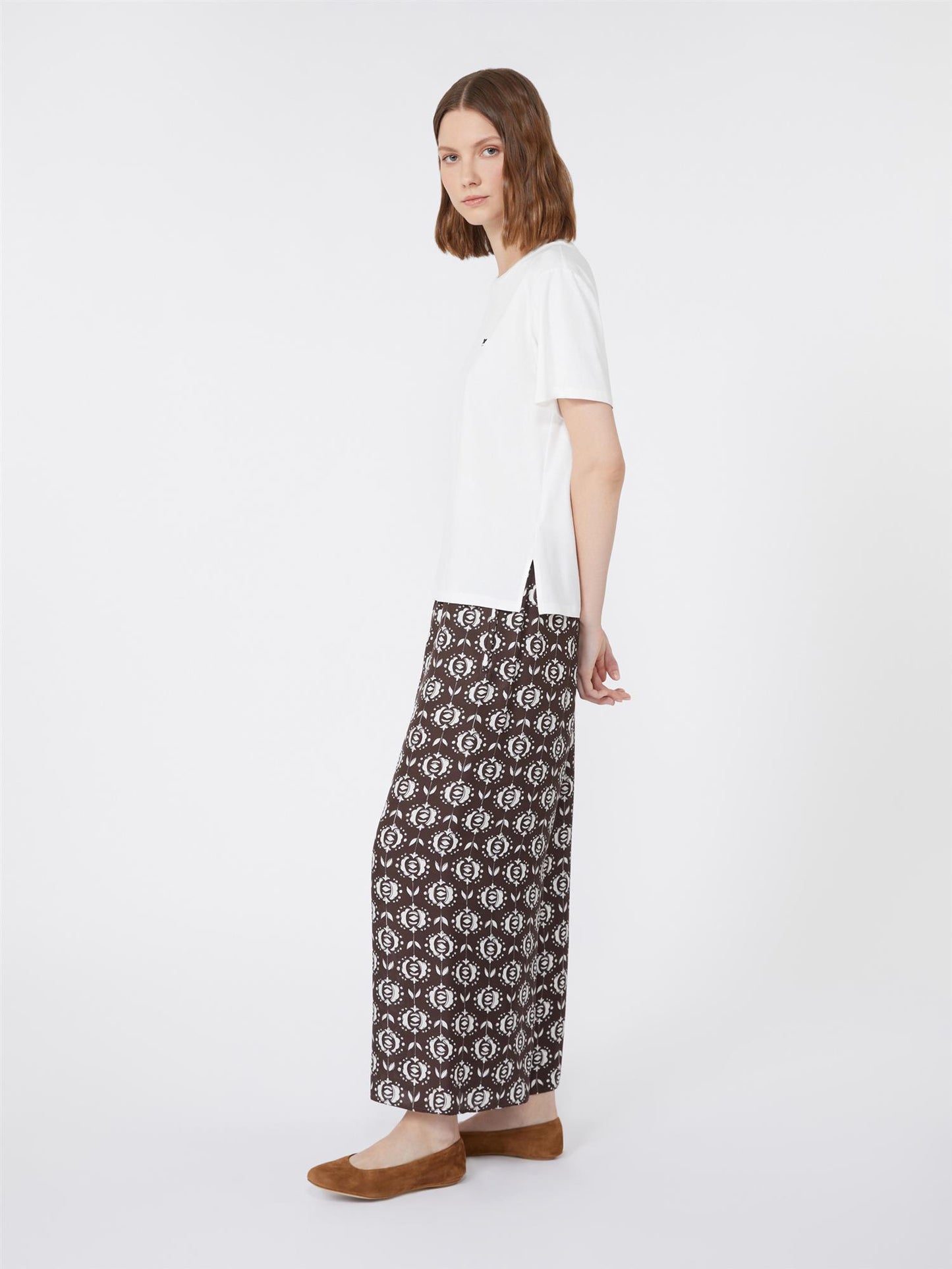 Max Mara Venaco T-skjorte i jersey med rett passform Off-White