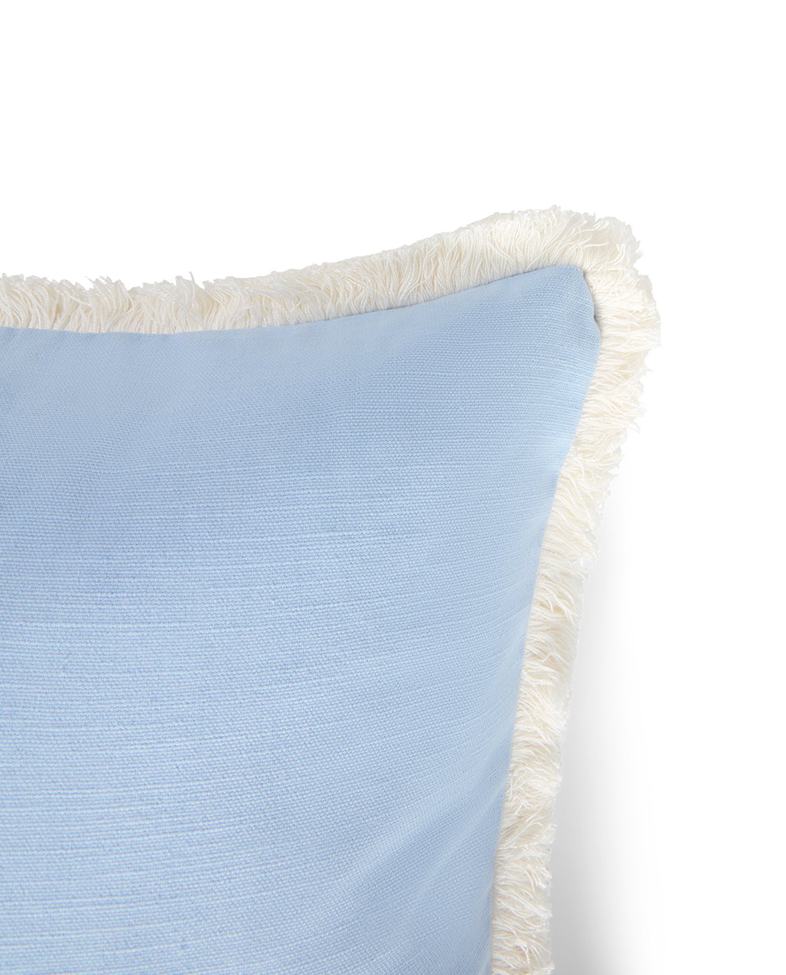 Lexington Home Putetrekk i linblanding med frynser Blå 50x50cm