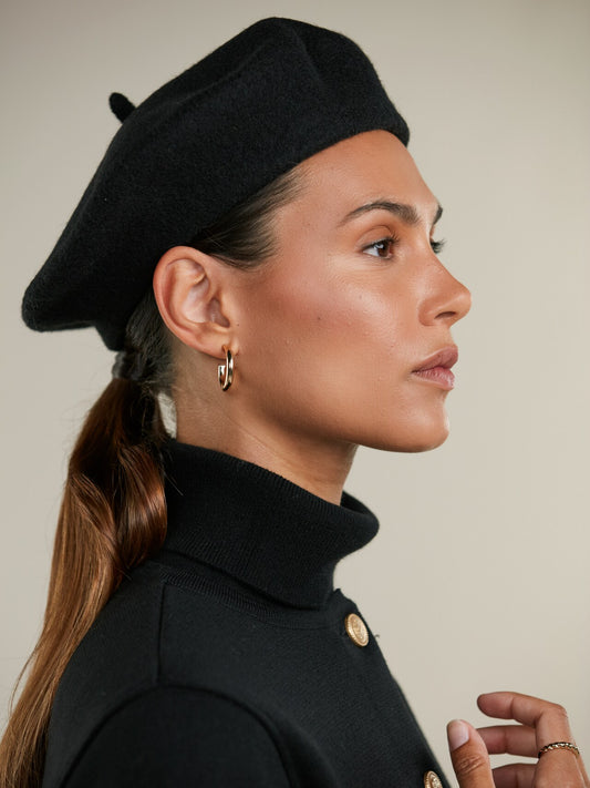 Stenstrøms Beret i merinoull Sort - ZhosLaila