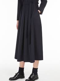 S Max Mara Ricordo Ull flanell kjole Mørkeblå - ZhosLaila