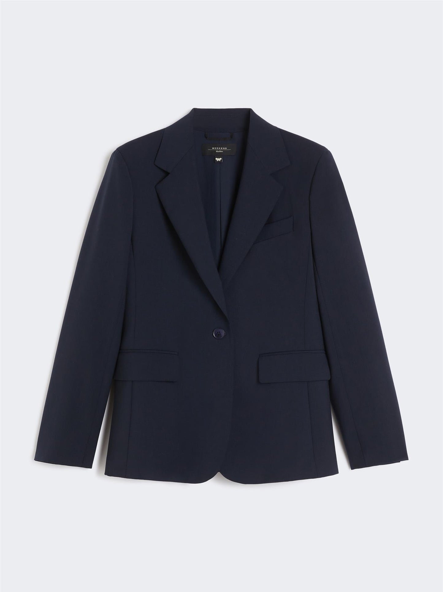Max Mara Lamine Blazer i naturlig stretchull Mørkeblå